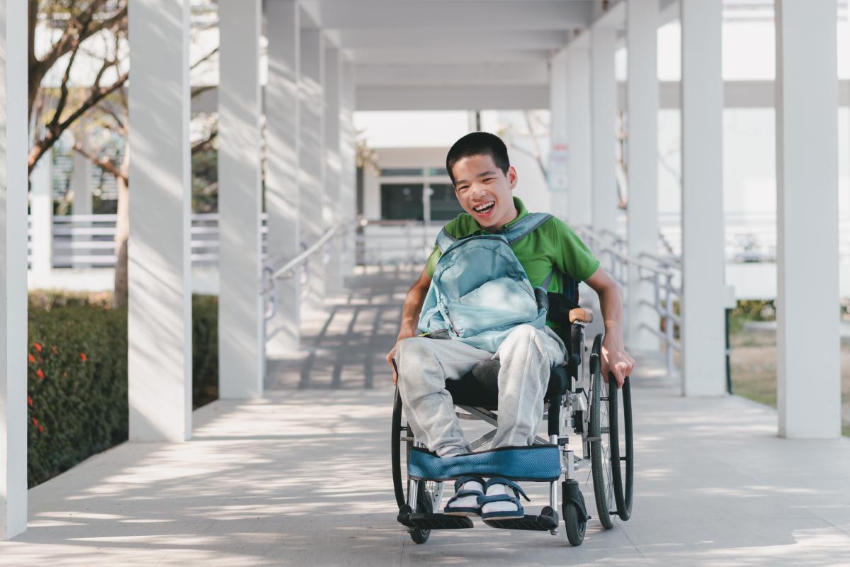 Young person in a wheelchair