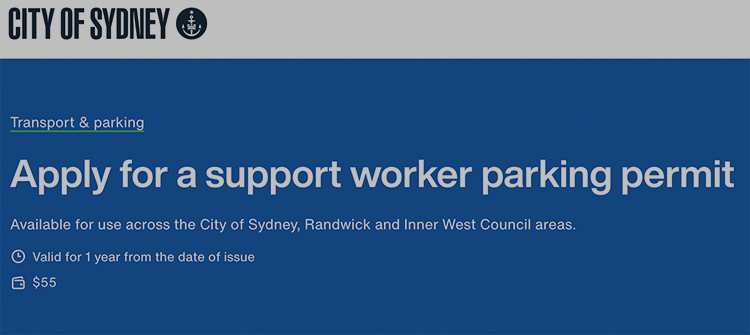 How to get a Support Worker Parking Permit in NSW